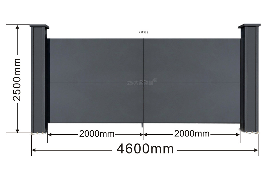 工地烤漆雙開門圍擋立柱款 鋼結(jié)構(gòu)大門-可定制